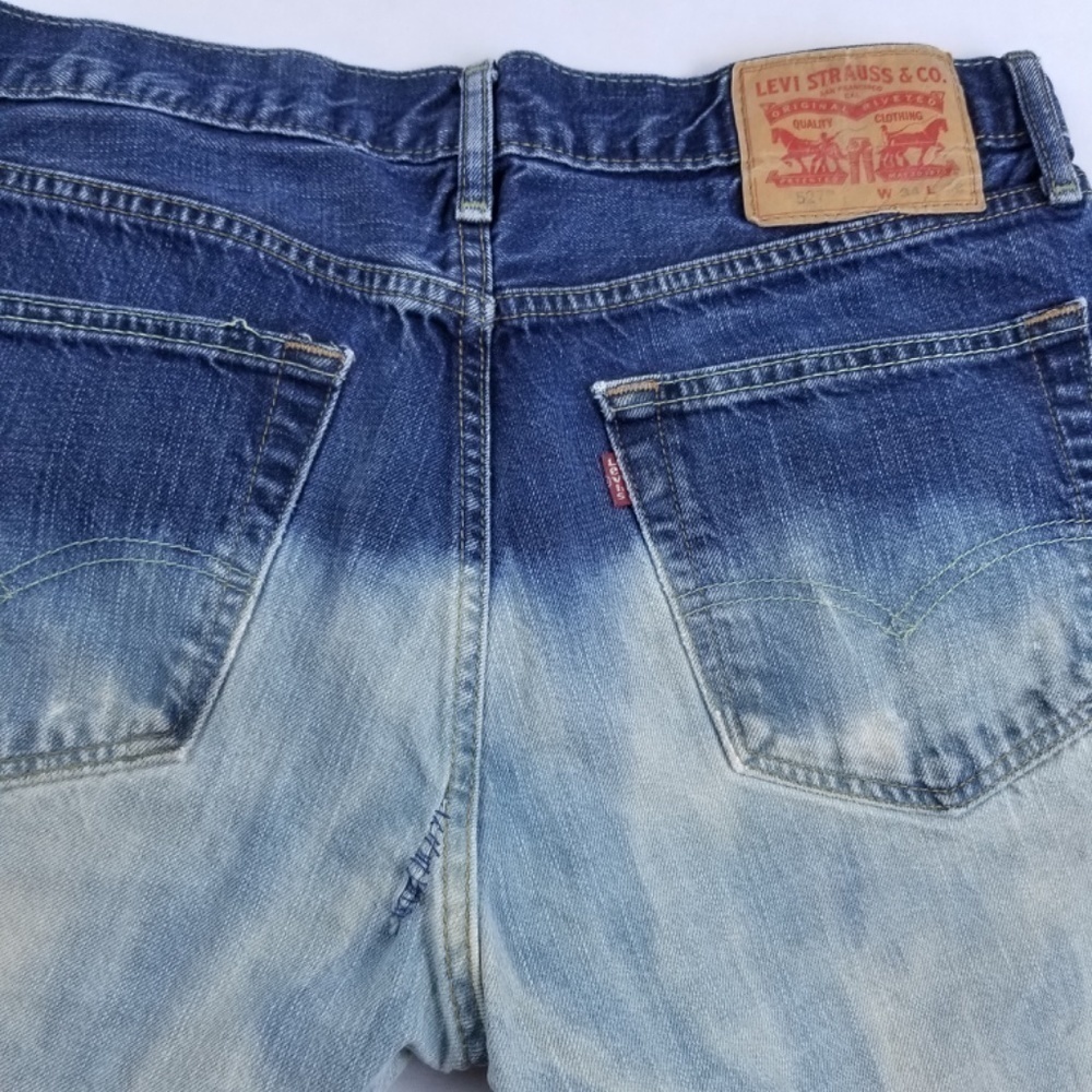 LEVIS- Women’s Size 34” Faded Bleached Jean Shorts 4” inseam cut offs - Picture 4 of 8